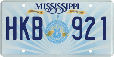 MS license plate HKB921