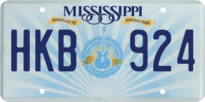 MS license plate HKB924