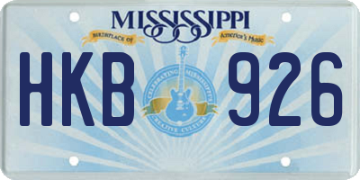MS license plate HKB926