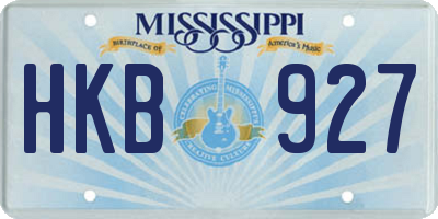 MS license plate HKB927