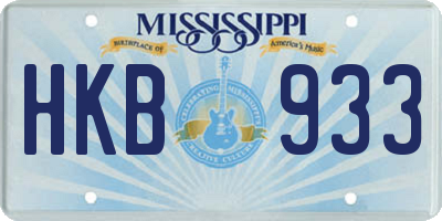 MS license plate HKB933