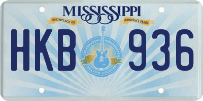 MS license plate HKB936