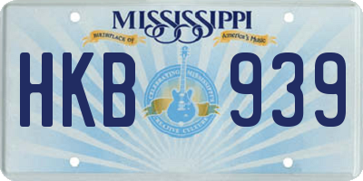 MS license plate HKB939