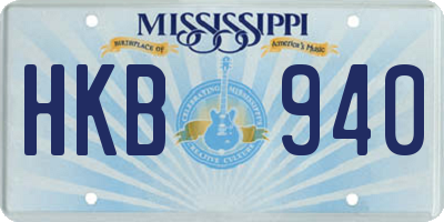 MS license plate HKB940