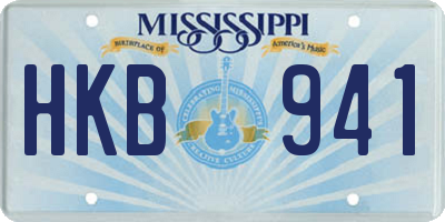 MS license plate HKB941
