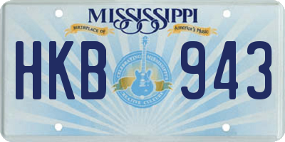 MS license plate HKB943