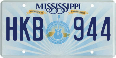 MS license plate HKB944