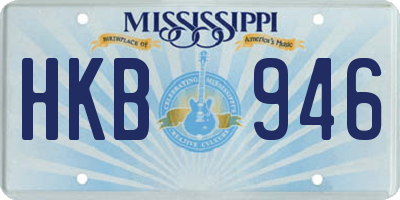 MS license plate HKB946