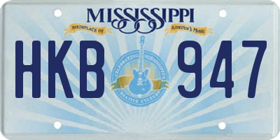 MS license plate HKB947