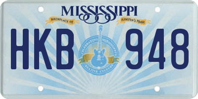 MS license plate HKB948