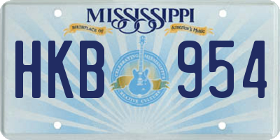 MS license plate HKB954