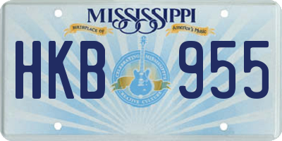 MS license plate HKB955