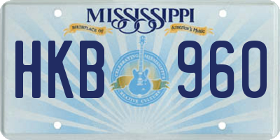 MS license plate HKB960
