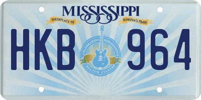 MS license plate HKB964