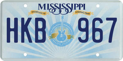 MS license plate HKB967