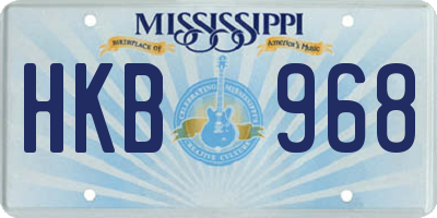 MS license plate HKB968
