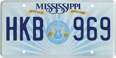 MS license plate HKB969