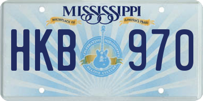 MS license plate HKB970