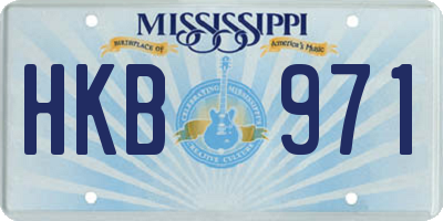 MS license plate HKB971