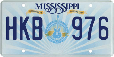 MS license plate HKB976