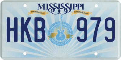 MS license plate HKB979