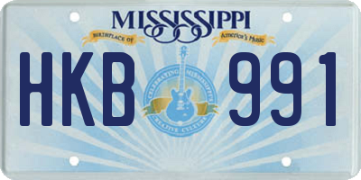 MS license plate HKB991
