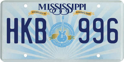 MS license plate HKB996