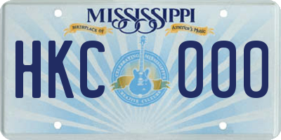 MS license plate HKC000