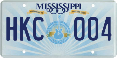 MS license plate HKC004