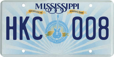 MS license plate HKC008