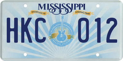 MS license plate HKC012