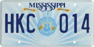 MS license plate HKC014