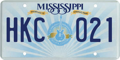 MS license plate HKC021