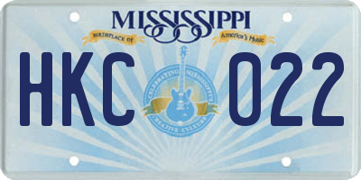 MS license plate HKC022
