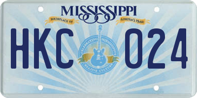MS license plate HKC024