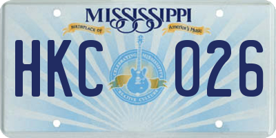 MS license plate HKC026