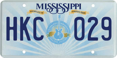 MS license plate HKC029