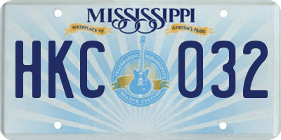 MS license plate HKC032