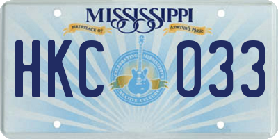MS license plate HKC033