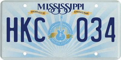 MS license plate HKC034