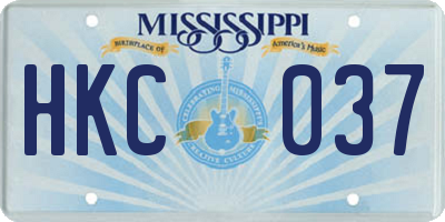 MS license plate HKC037