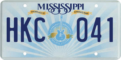 MS license plate HKC041