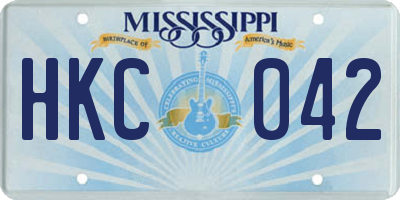 MS license plate HKC042