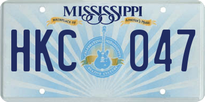 MS license plate HKC047