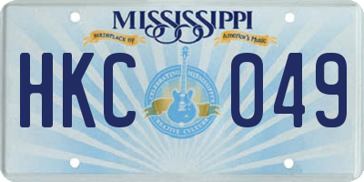 MS license plate HKC049