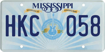 MS license plate HKC058