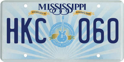 MS license plate HKC060