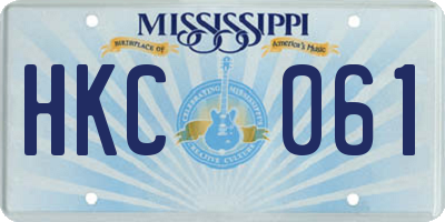 MS license plate HKC061