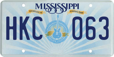 MS license plate HKC063