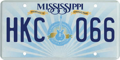 MS license plate HKC066